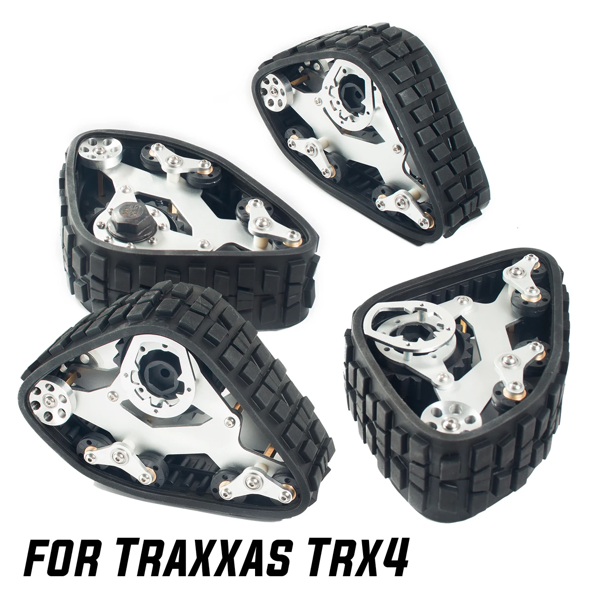 RC Aluminum All Terrain Track Muddy Road Snow Tires For 1/10 RC Crawler Car Traxxas TRX4 SCX10 D90 Defender Upgrade Parts