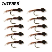 Wifreo 10 unids/lote # 14 # 16 cola de faisán Natural ninfa mosca trucha Steelhead pescado pesca moscas puede mosca ninfa fregadero rápido