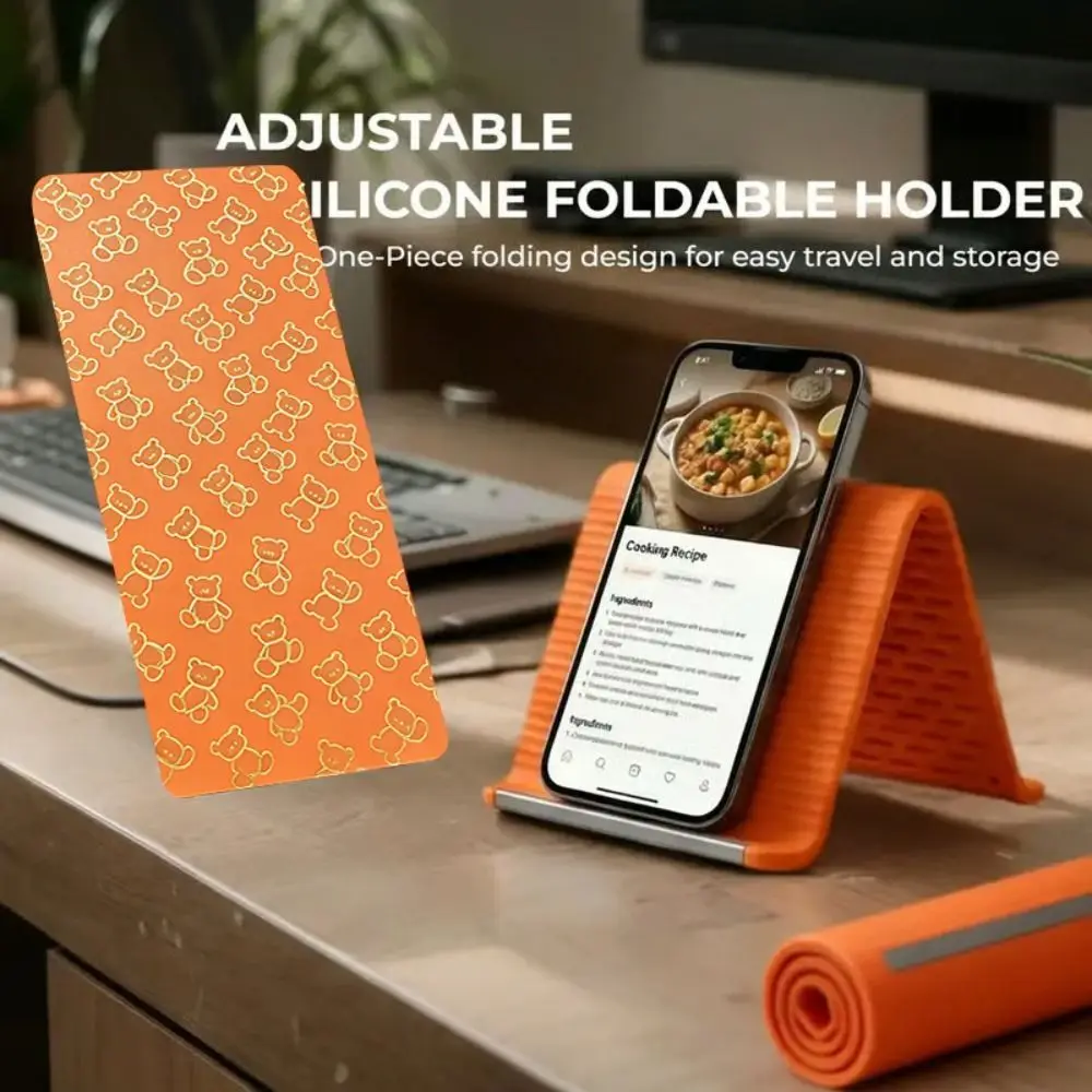 

Durable Flexible Foldable Silicone Phone Holder Non-Slip Portable Airplane Phone Holder Adjustable Aluminum Phone Stand