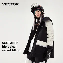 VECTOR Marke Männer Frauen Ski Jacke Winter Warme Wind Wasserdicht Ski Anzug Outdoor Sport Snowboard Mantel Spleißen doppel platte