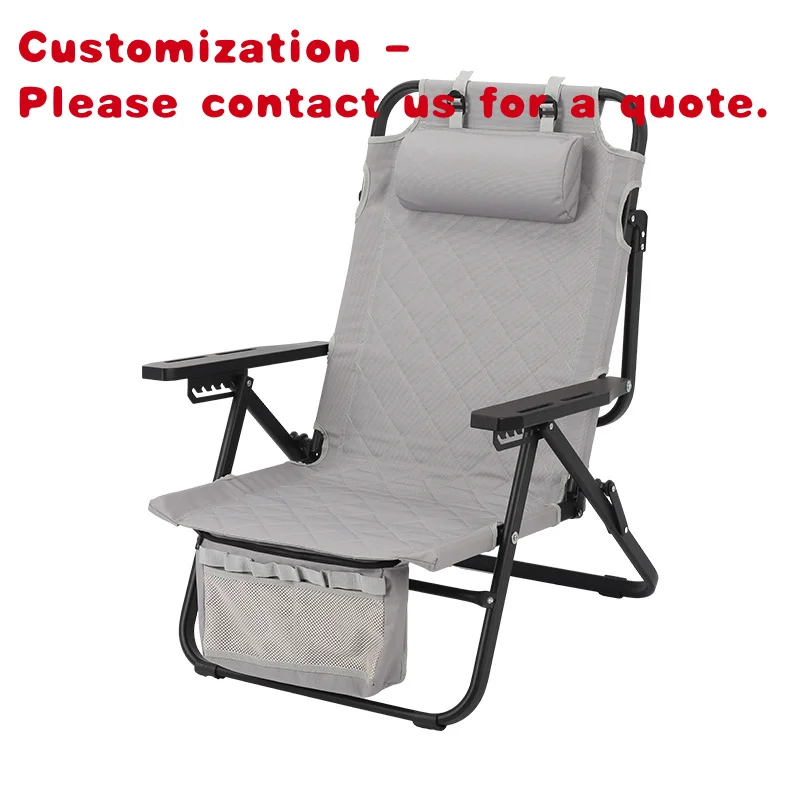 Mobilier d'extérieur confortable, dossier réglable de luxe, chaise de Camping basse, lit avec accoudoir tactique, personnalisé