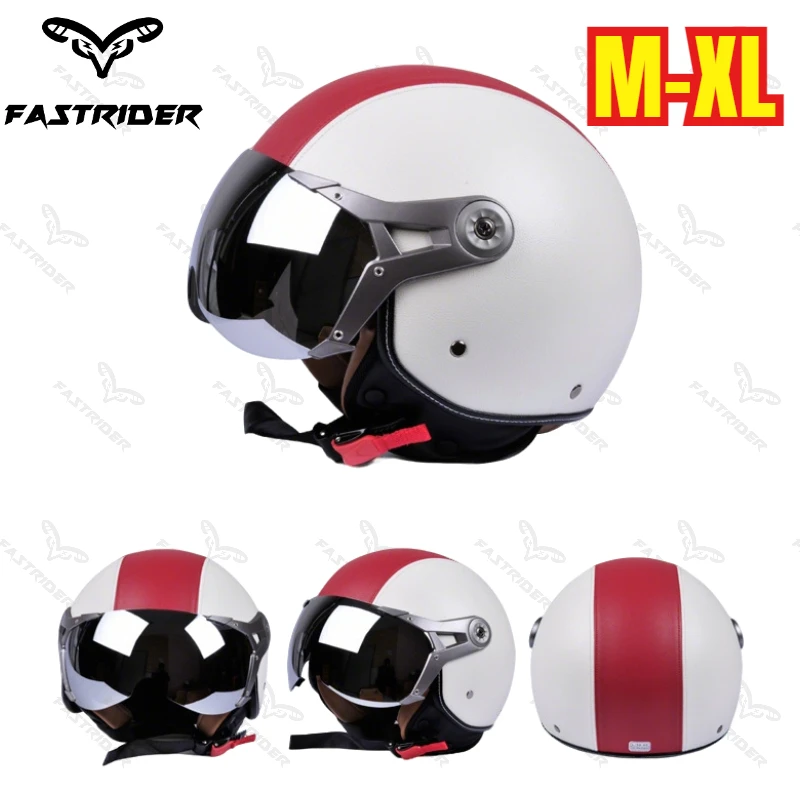 

Motorcycle Helmets 3/4 Open Face Vintage Casco Moto Unisex Retro Moto Helmets Summer Scooter Motorbike Riding Helmets