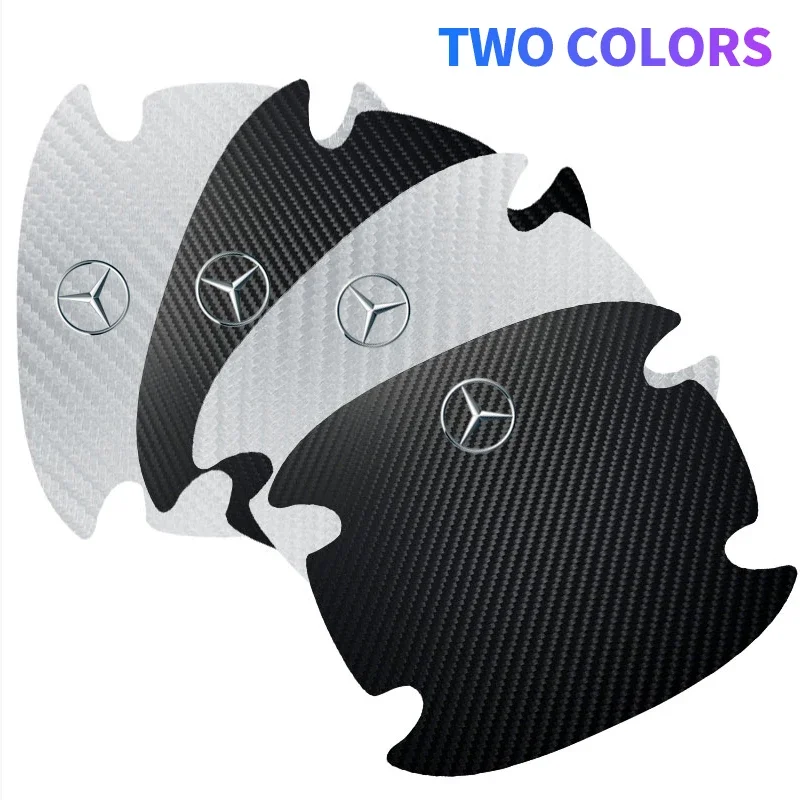 4pc Carbon Fiber Car Door Bowl Protection Sticker Door Handle Protection Film for Mercedes Benz A C E Clase W204 W205 W213 W212