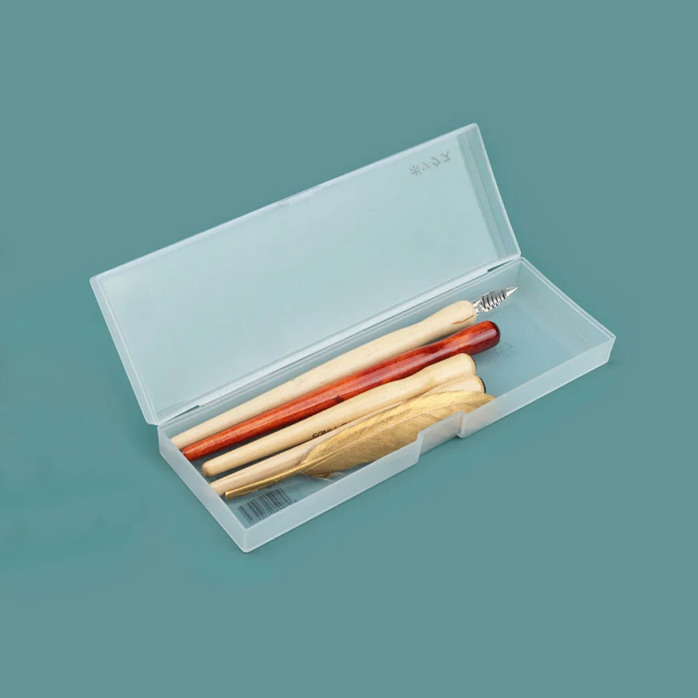 صندوق أدوات مكتبية شفاف محمول بسعة كبيرة صندوق تخزين أقلام رصاص متين مقلمة للطلاب حامل صبغات ألوان مائية