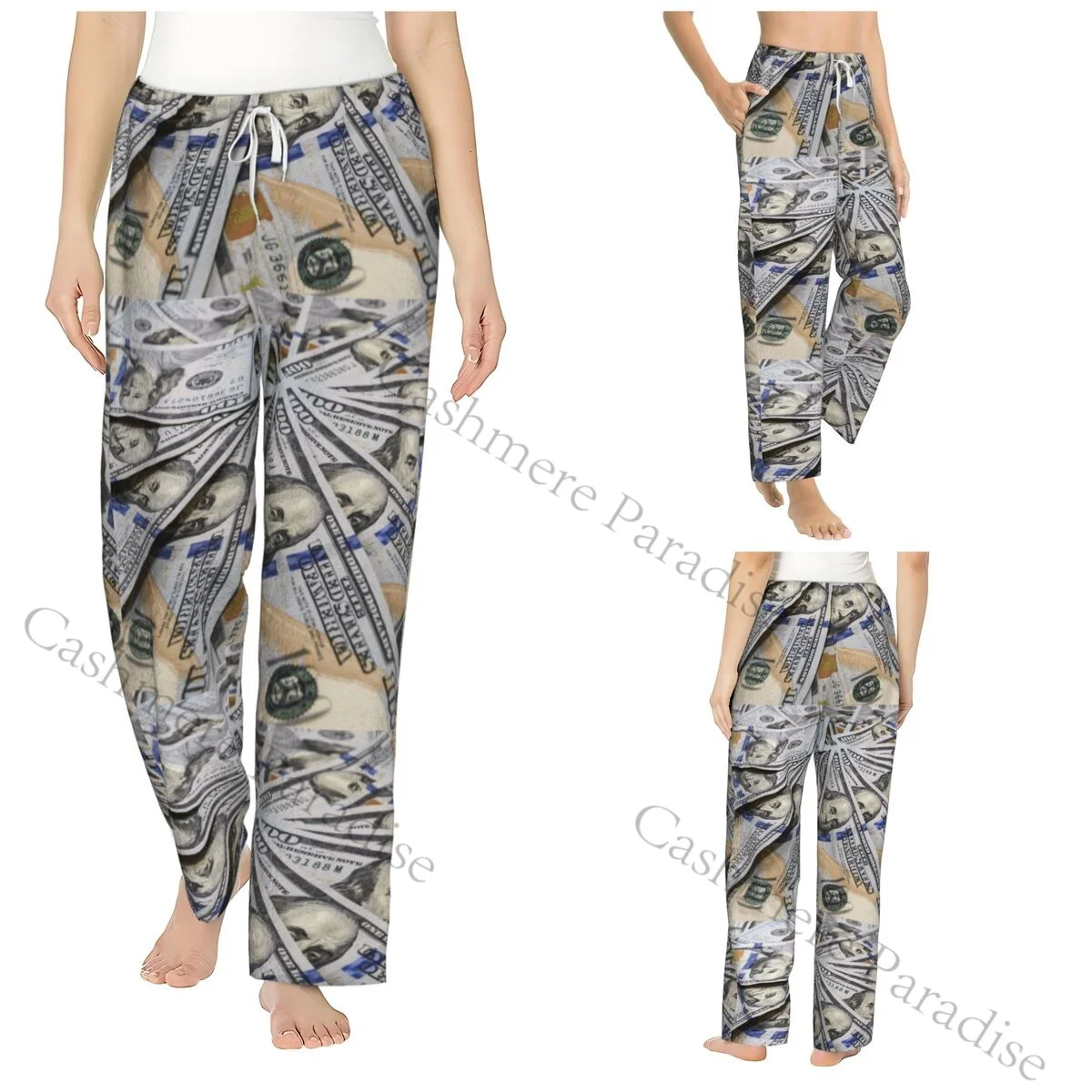 

Dollar Bill Cozy Flannel Pajama Pants for Women Sleep Bottoms Home Loungewear