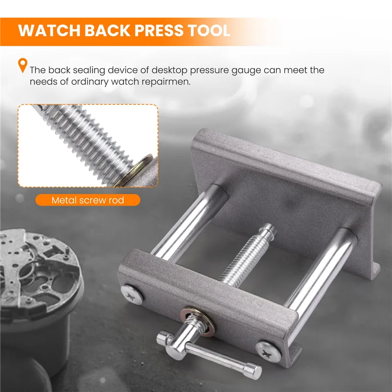 Desktop Assista Case Imprensa, 18 morre, frente, traseira, caso capa, parafuso Pressione Presser, Fechar Relojoeiros Repair