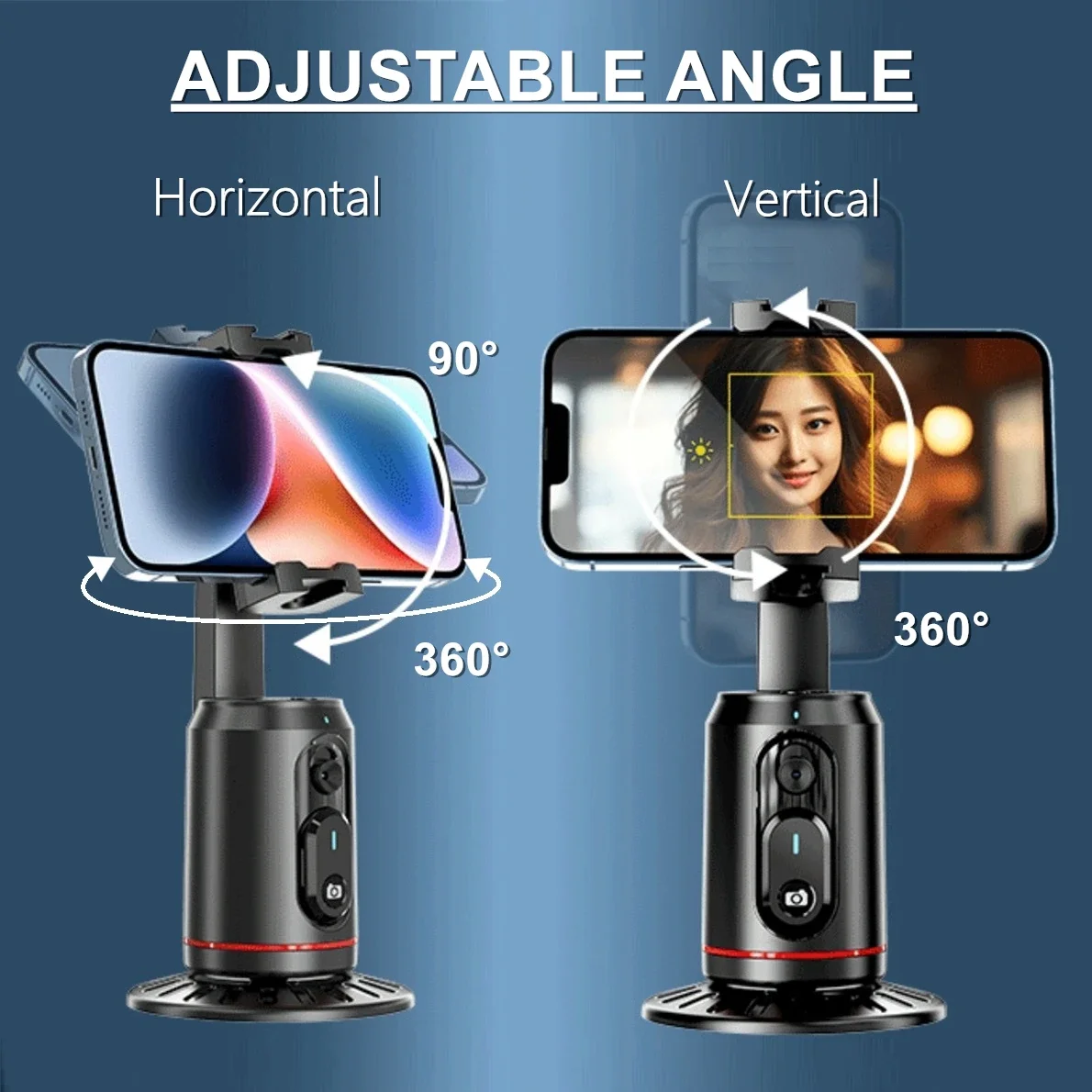 360 Rotation Auto Face Tracking Phone Holder Tripod Stand Smart Selfie Stick Fast Face & Object Tracking Cameraman Robot Mount