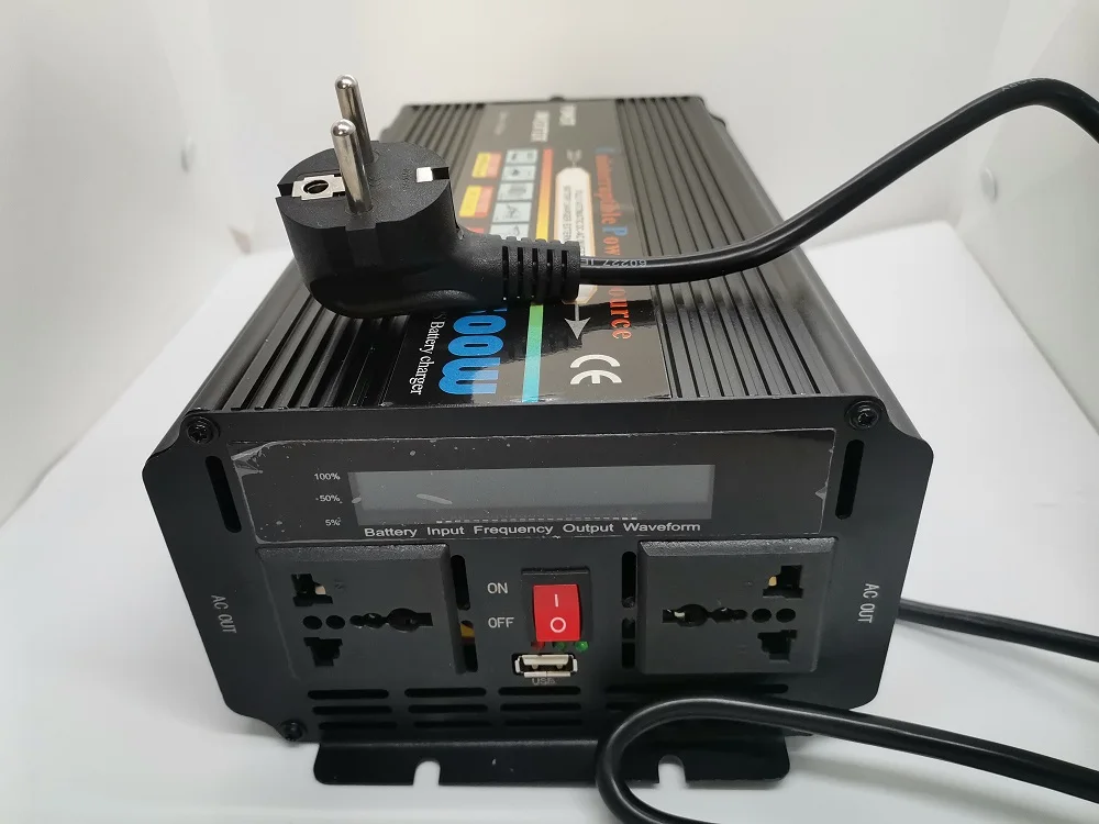 1000W DC 12V to AC 220V 50HZ Modified wave emergency ups inverter with Lifepo4 charger