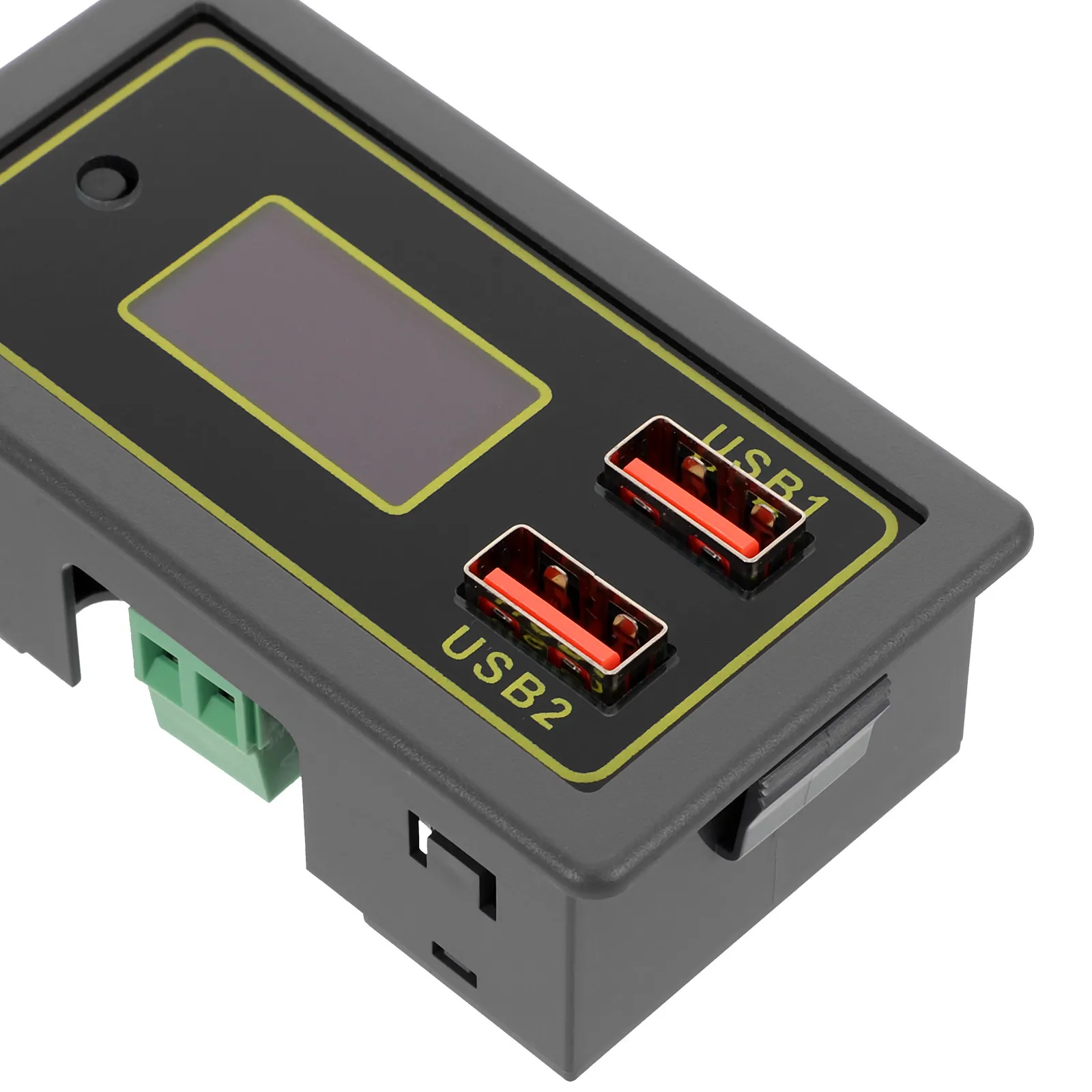 Car Battery Voltage Monitor Digital LCD Display Real Time Automotive Voltmeter for Cars Trucks Motorcycles USB Charging Port
