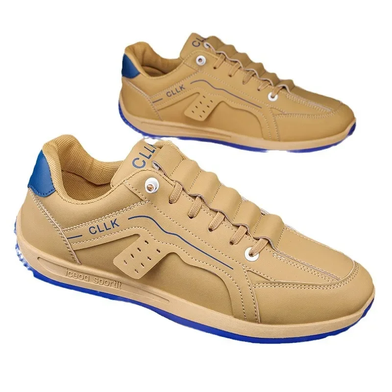 Zapatillas de deporte de alta calidad para hombre, zapatos informales de cuero, transpirables, planos, Otoño, 2024