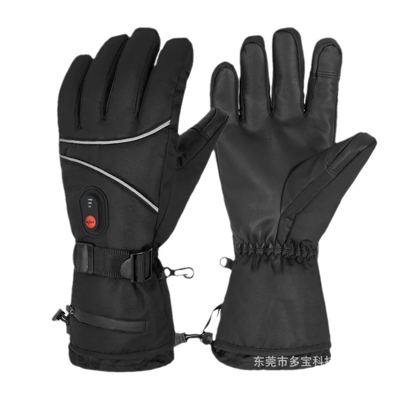 Autumn and Winter Outdoor Skiing Cycling Thickened Electrically Heated Gloves Screen Charging Cold-Proof Heating Gloves fo