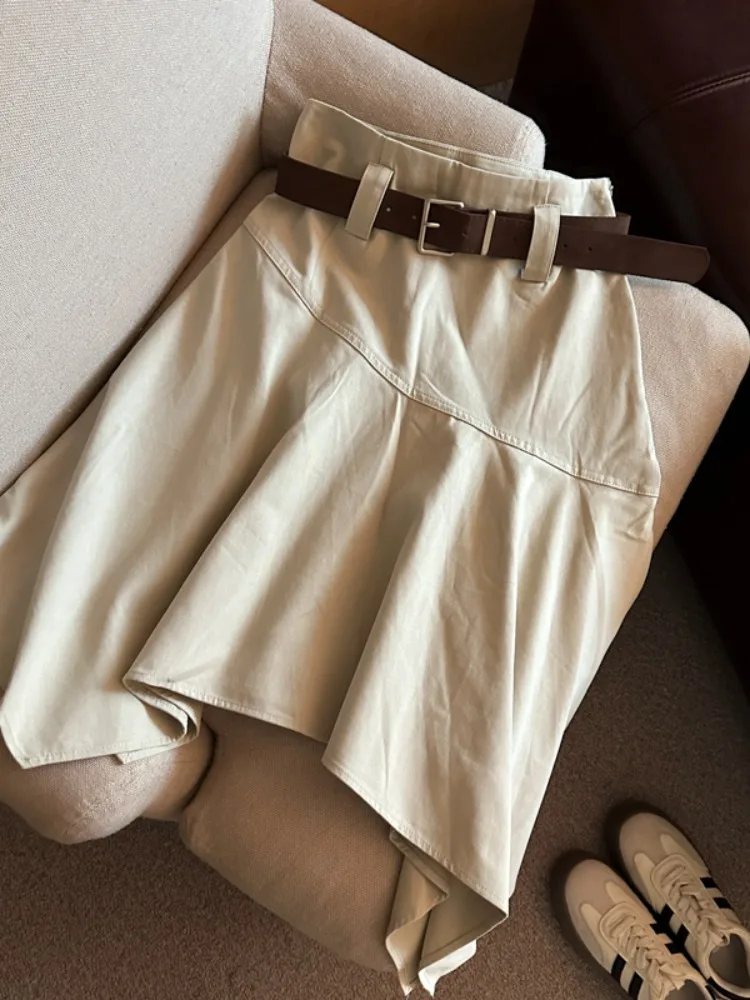 

Vintage Irregular Pieced A-line Dresses Autumn High Waist Slimfitt Short Skirts Fashion Music Festival Knee Length Dress