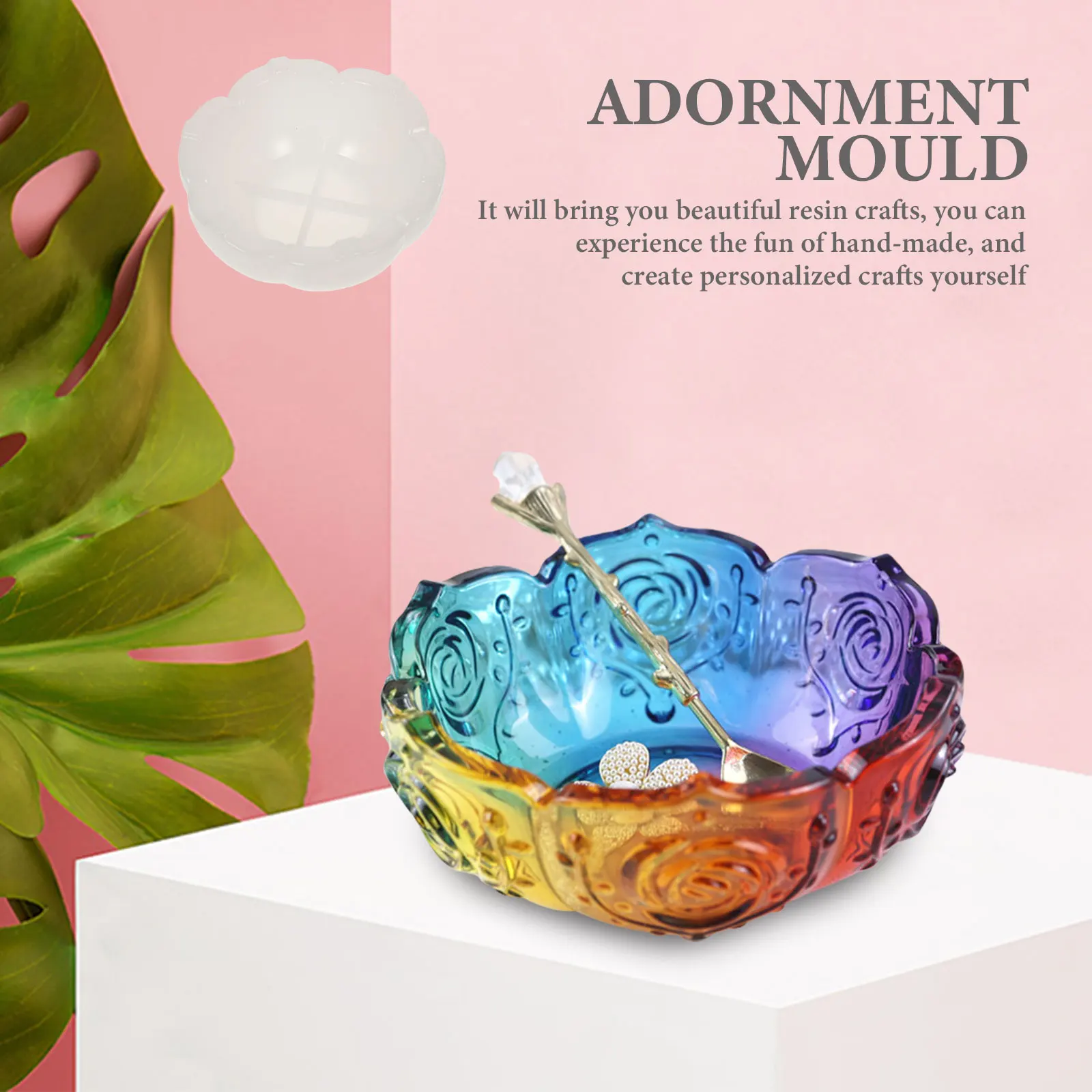 

Crystal Epoxy Silicone Mold DIY Resin Bowl Trinket Dish Storage Plate Mold Jewelry Organizer Adornment Craft Kit for Kids