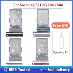 For Samsung Galaxy S21 5G SIM Card Holder Slot Dual Sim Tray With Eject Pin Tool Replacement Parts