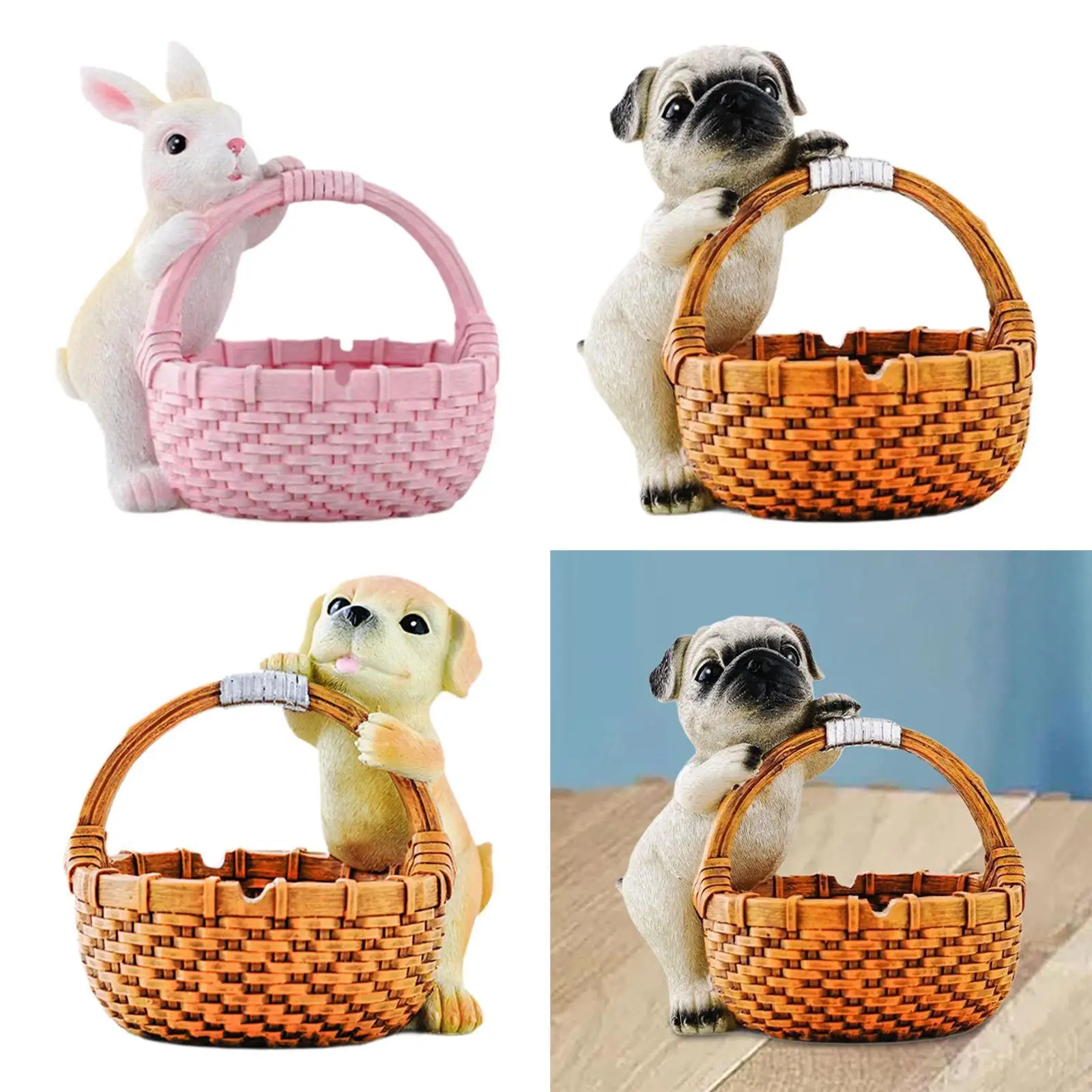 

Key Storage Cute Animal Basket Entryway Catchall Holder Creative Clear Desktop