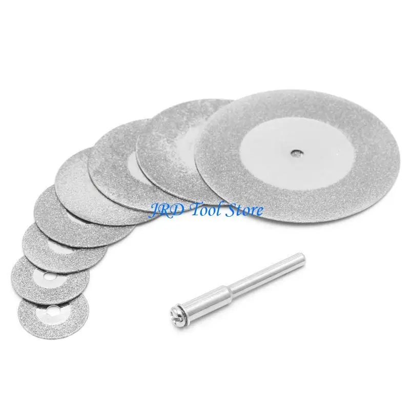 A2UD 5pcs 16/18/20/25/30/35/40/50mm Diamonte Cutting Discs & Drill Bit Shank For Rotary Tool Blade
