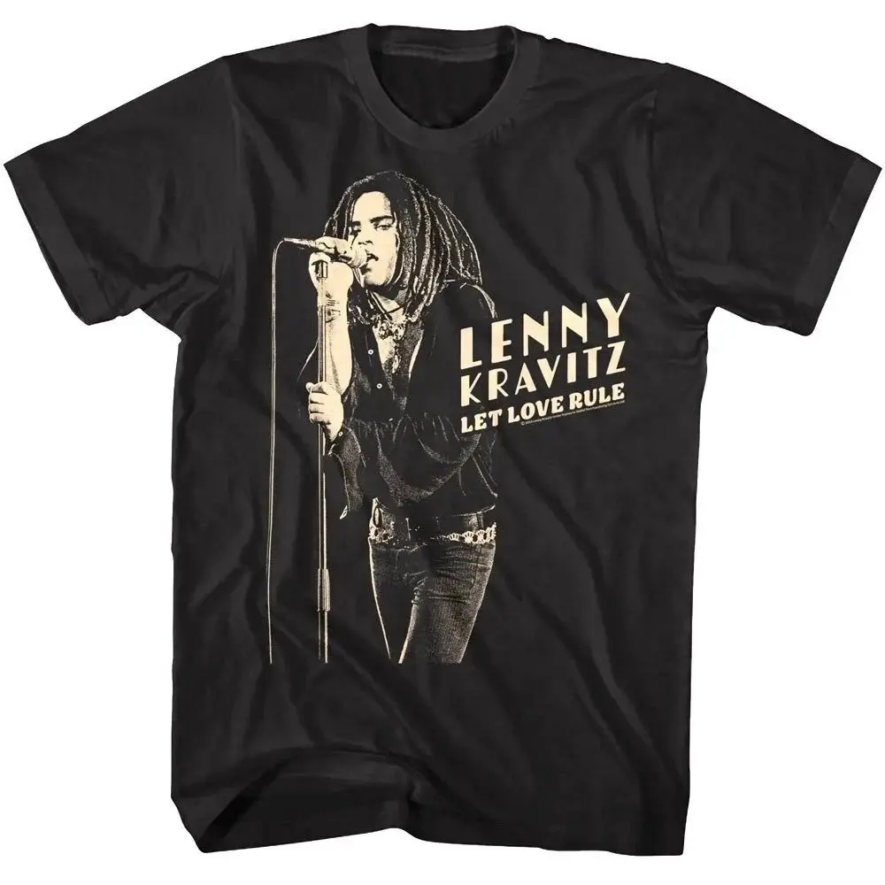 Retro Rock Y2k Top Lenny Kravitz Shirt Love Rule Rock Music Vintage Graphic Tees Loose and Breathable T-shirt Top Unisex