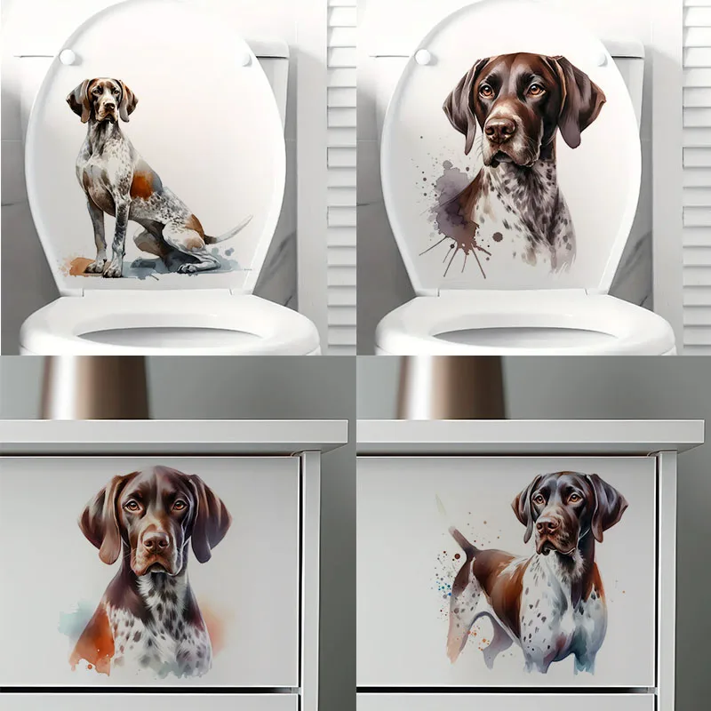

Short Haired Pointer Dog Toilet Stickers Decoration for Living Room, Wall, Bedroom, and Home Decor Car Decals Self-Adhesive