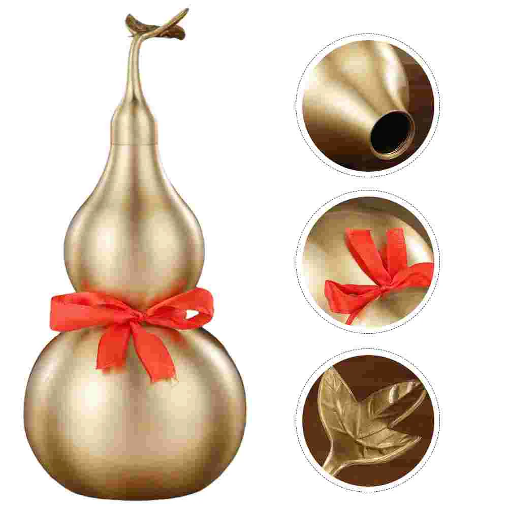 

Brass Gourd Ornament Craft Decor Decorate Chinese Housewarming Gift Collectable