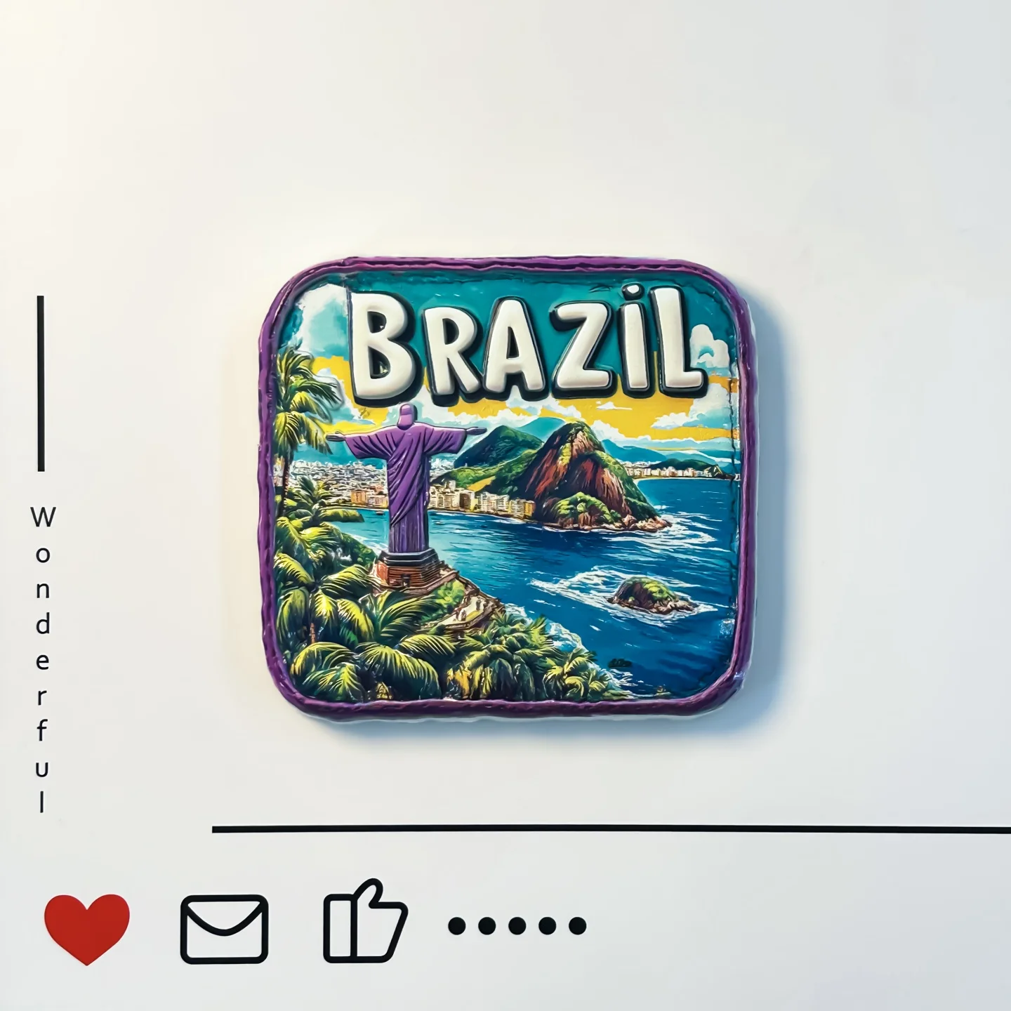 Brasil, Río de Janeiro, Resina Creativa, Corcovado, Monumento Turístico, Estatua Gigante, Pegatinas para Refrigerador