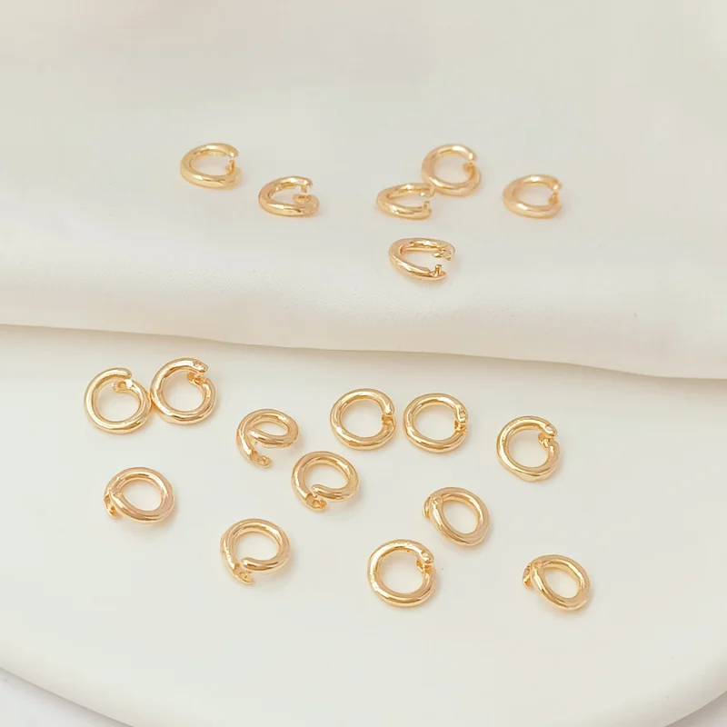 7mm 14 Karat vergoldete Messing offene Ringe Bieger ing mit Schloss Armband Halskette Stecker für die Schmuck herstellung Versorgung