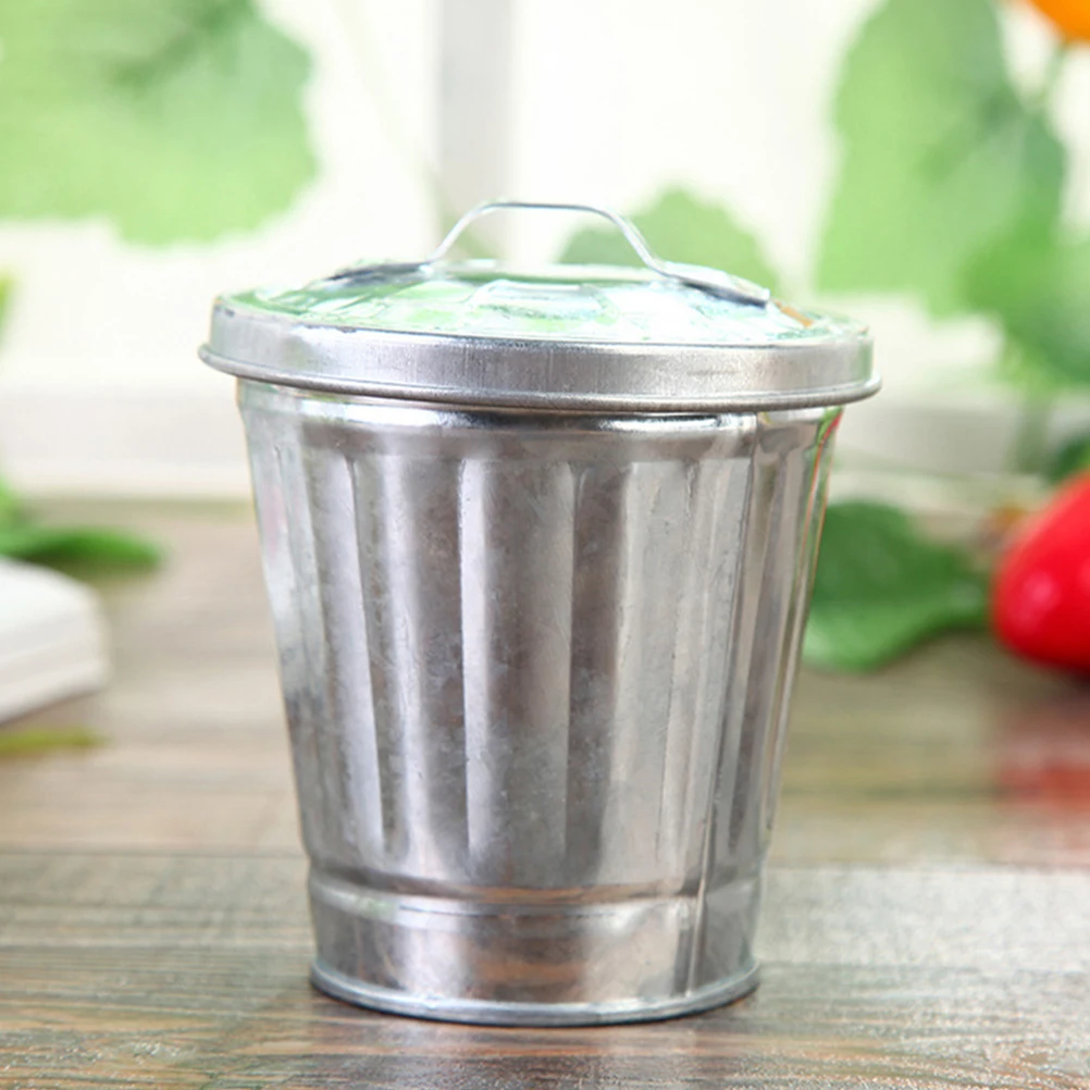 

3pcs Mini Can Table Storage Jar Mini Garbage Can Flowerpot Waste Bin Rubbish Container Desktop Organizer Flower Pot Holder