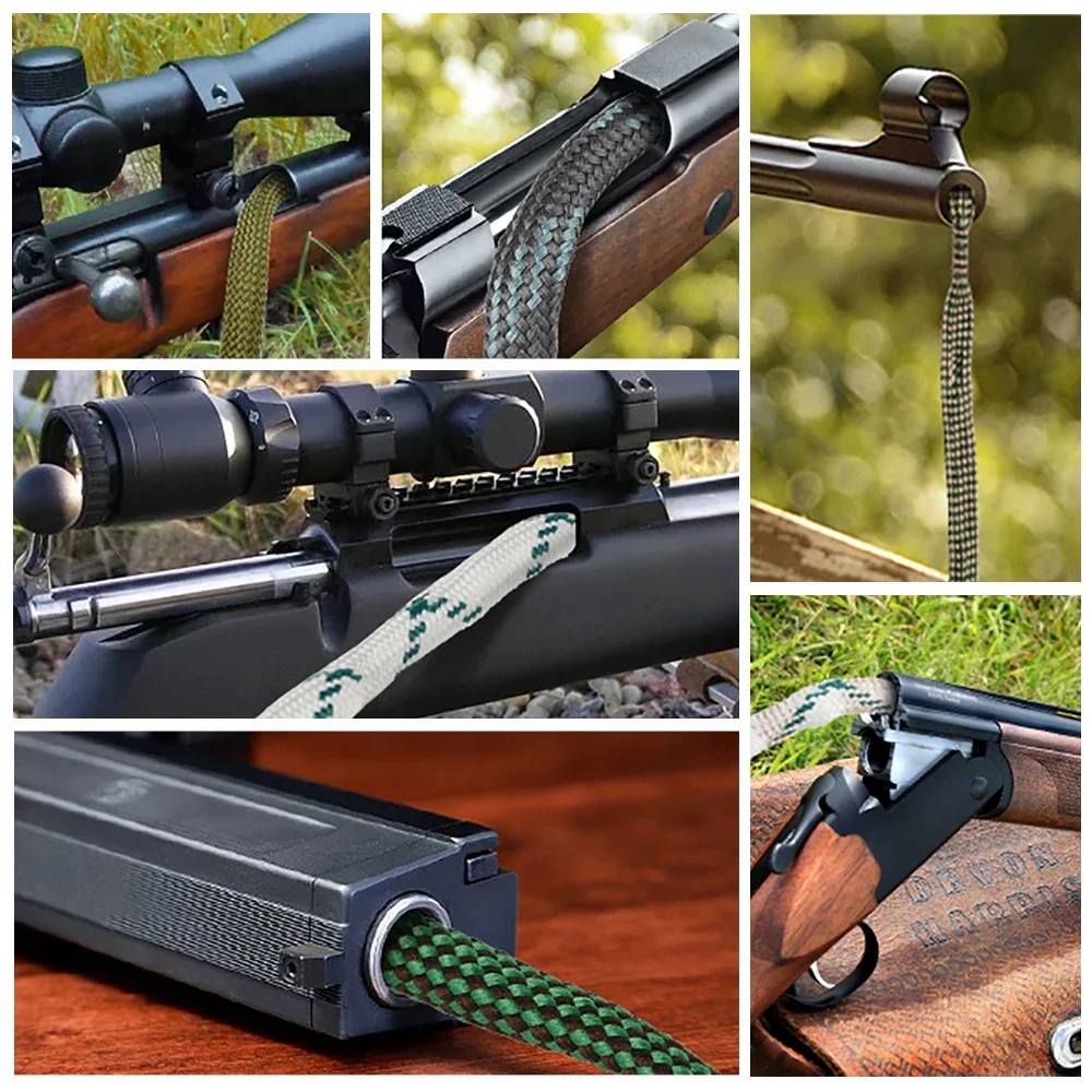 الصيد بندقية تتحمل الأنظف حبل. 22 Cal.223 Cal.38 Cal & 5.56 مللي متر 7.62 مللي متر 12GA بندقية تنظيف مجموعة فرش أداة بندقية برميل عيار حبل #6