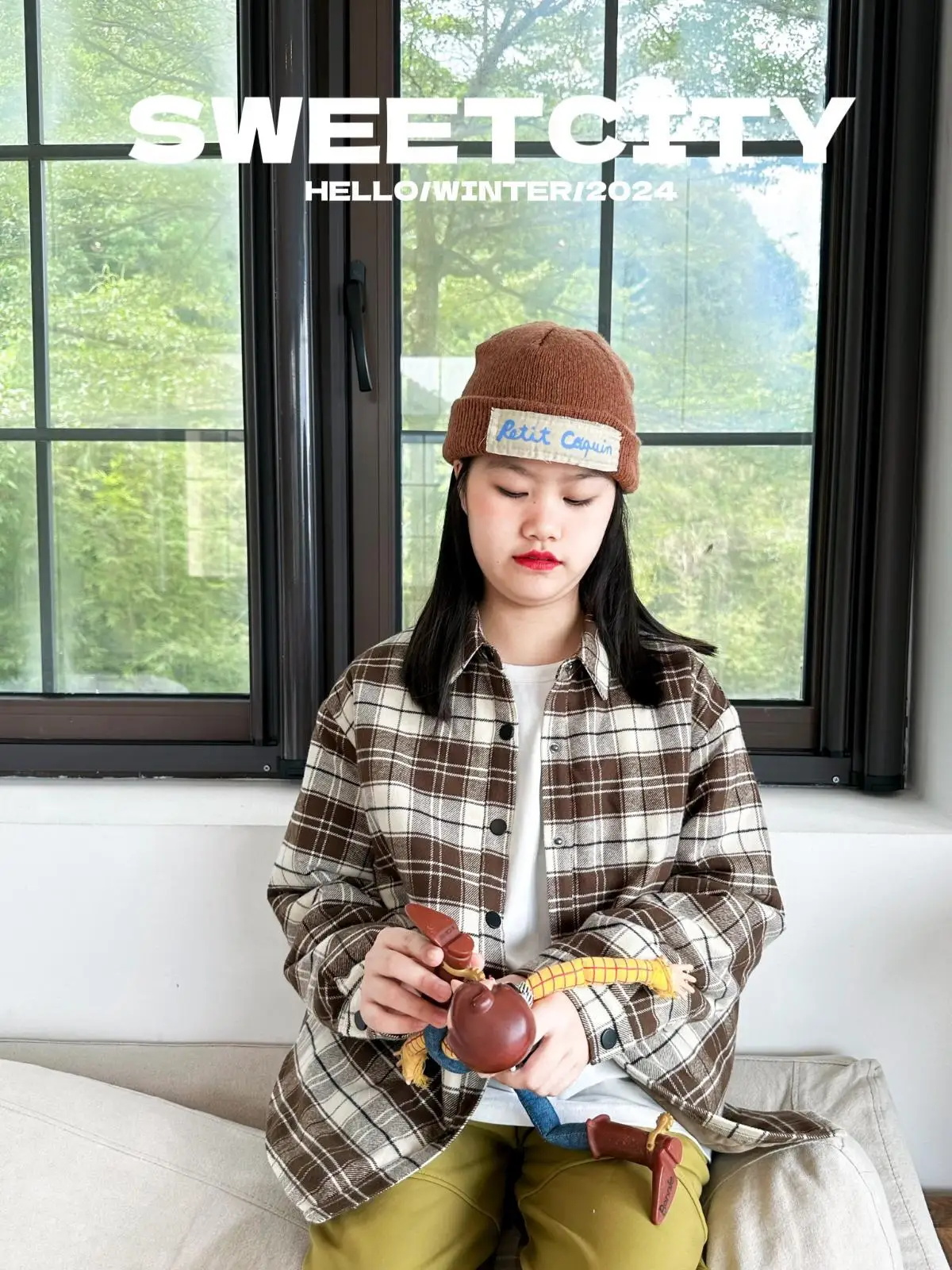 sweet-ci-warm-comfortable-plaid-cotton-jaet-long-sve-turn-down-collar-children's-winter-outerwear-ex-cotton-coat