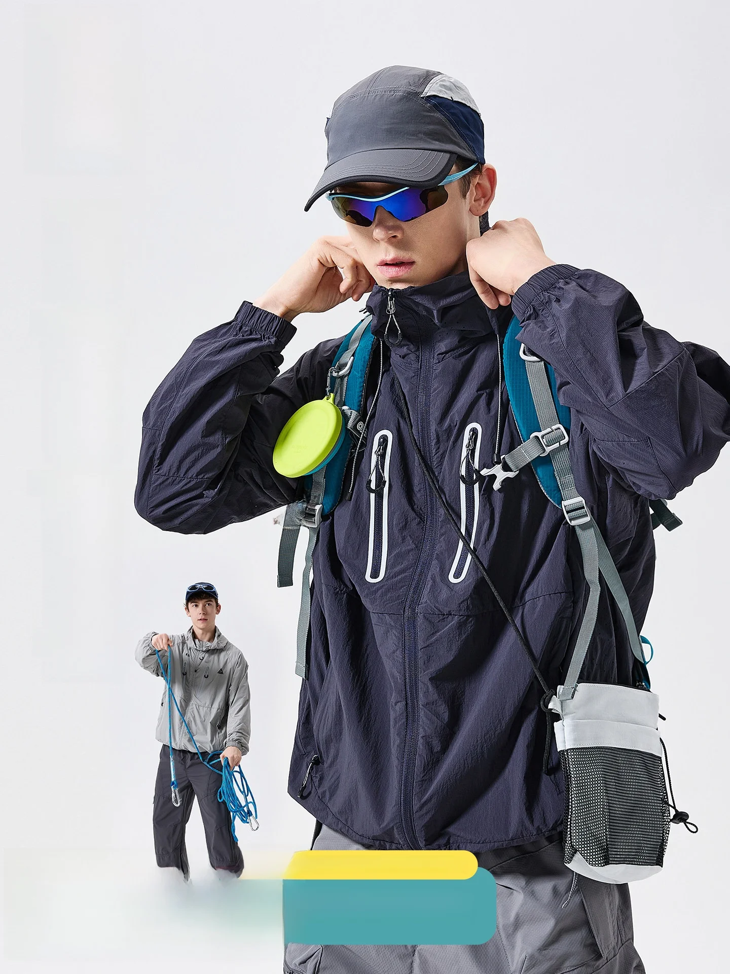 

LAZY DAY Outdoor Climbing Lightweight Breathable Men's Summer Anti-Uv Hooded Jacket UPF200 Sun Protection Fashionable Outdoor...