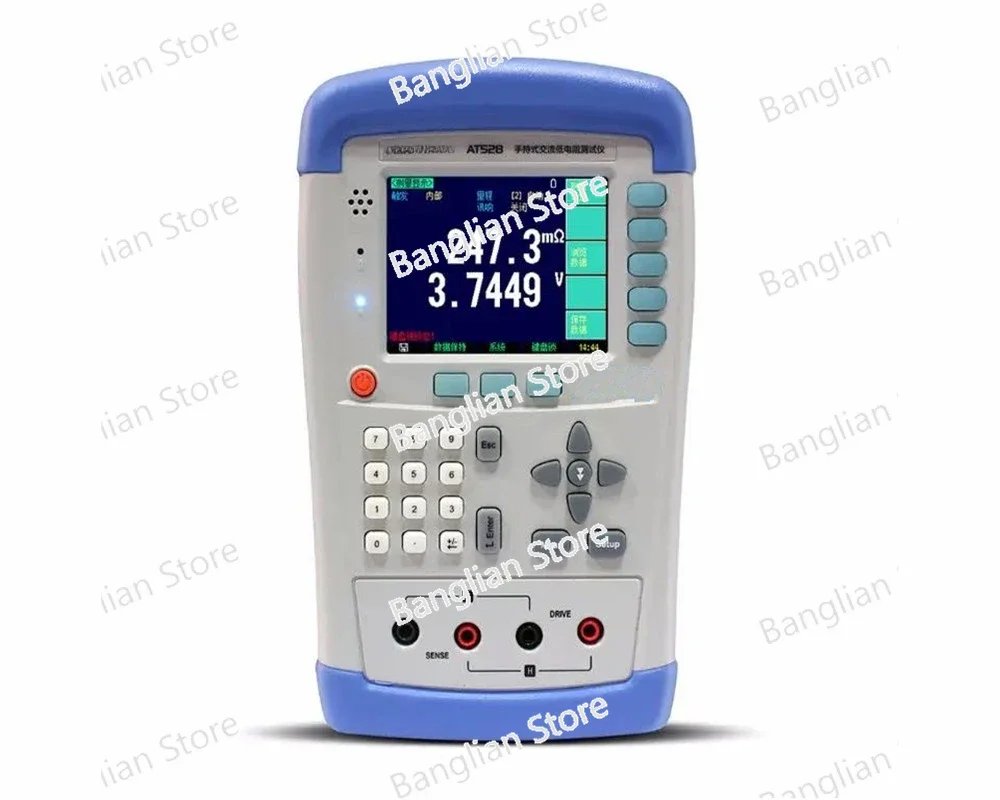 

High Accuracy Minitype Handheld Micro Ohm Meter AT528 Digital AC Resistance Meter Battery Tester Voltage Range 1mV~50V