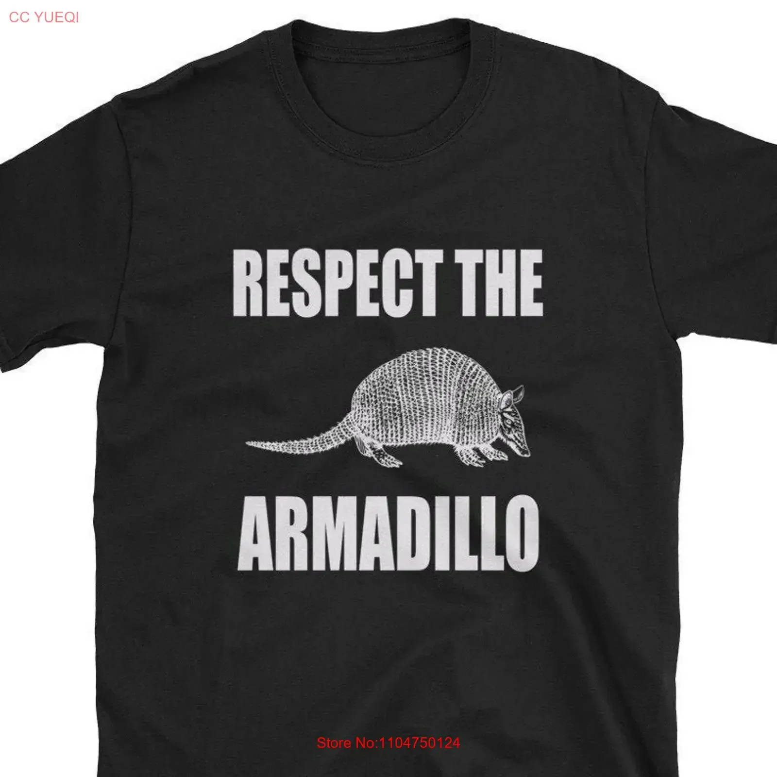 T-shirt « Respect the Armadillo » drôle et mignon, style vintage délavé pour homme, haut légèrement stylé pour un usage quotidien, streetwear décontracté, doux