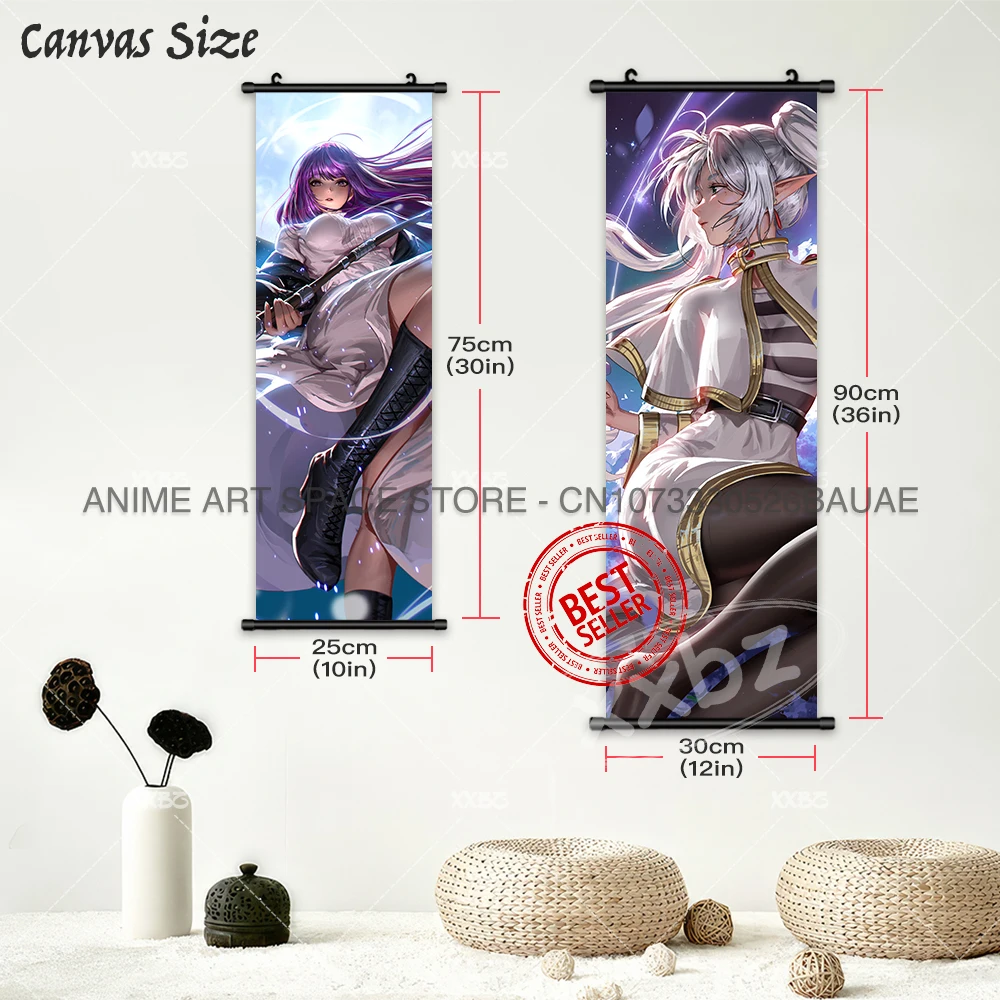 Frieren Hanging Painting Serie Wall Art Eisen Scrolls Pictures Heiter Home Decoration Himmel Wallpaper Sein Anime Posters Stark