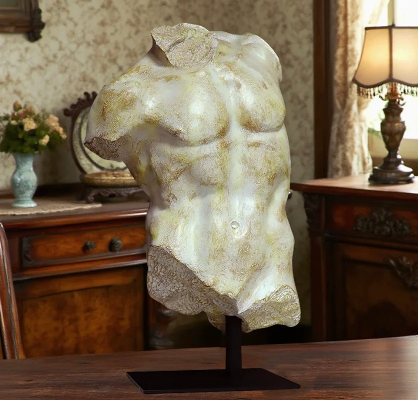 European Western Half Body Classical Sculpture,art Drawing Sculpture Resin Statue,home Living Room Model Retro Art David Busts