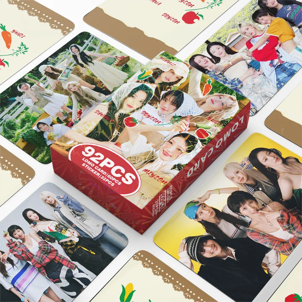 92 قطعة من تحيات الموسم الخمول 2026 YUQI GIDLE مجموعة بطاقات Lomo Shuhua Yuqi Minnie Miyeon Kpop Idol تحصيل Merch #1