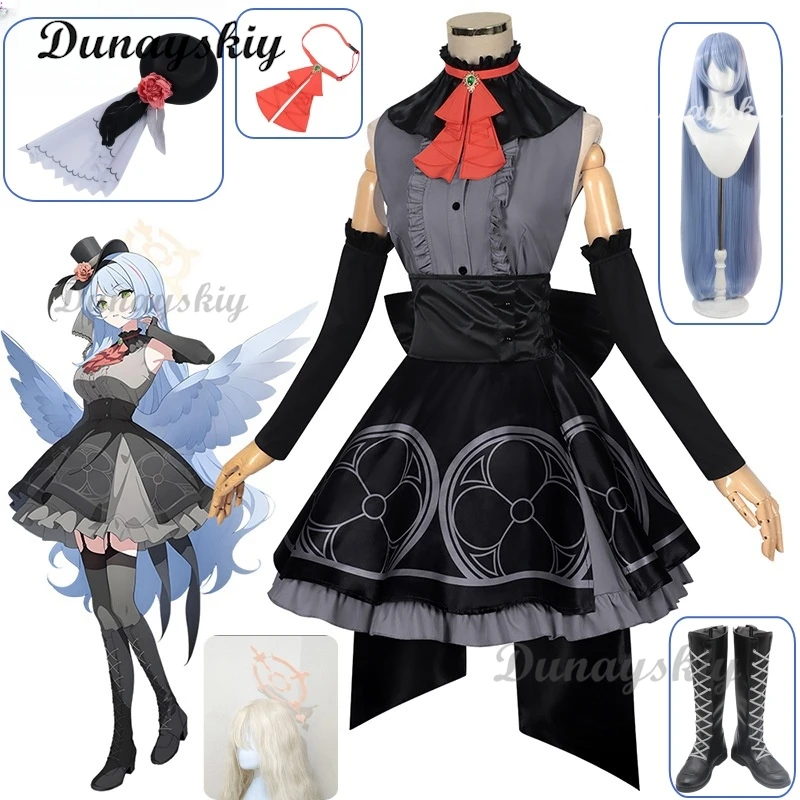 لعبة الأزرق الأرشيف Aomori الألغام رمادي داكن فستان الأميرة تأثيري حلي لوليتا شعر مستعار امرأة عيد الميلاد حفلة عيد ميلاد البدلة مخصصة