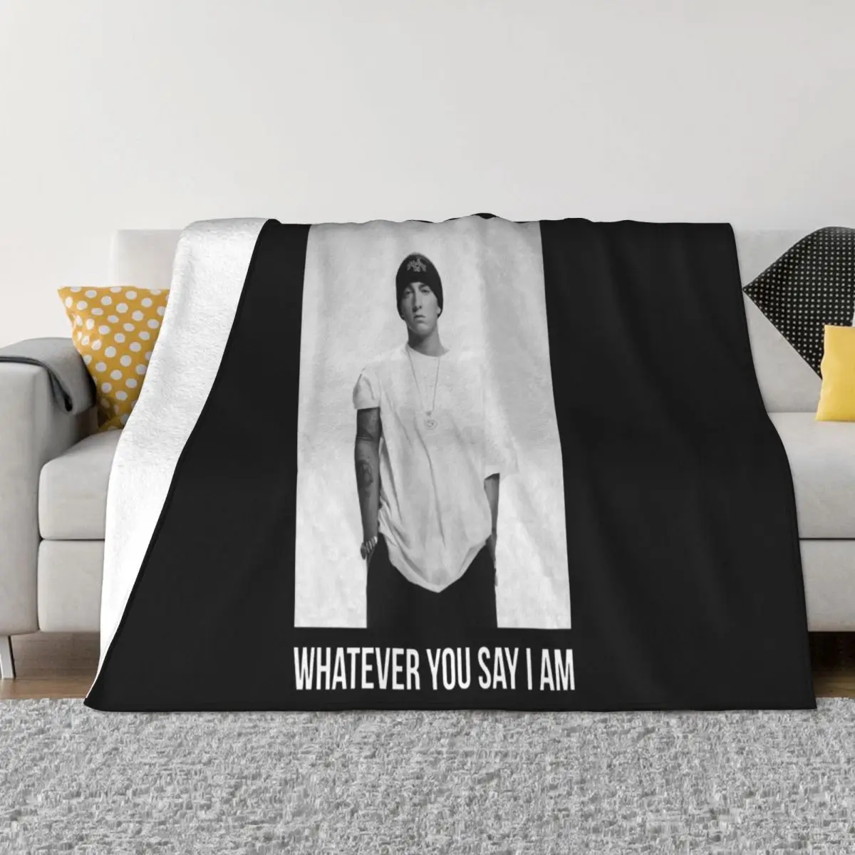 Eminem Whatever Black Mens Rap Unisex Slim Shady New Women Men Game Oversize Style Throw Blanket