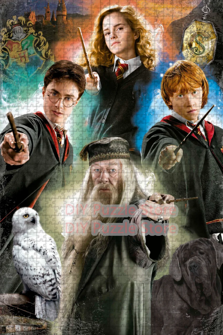 108/200/300/500/1000/1500 Elementów Puzzle z Motywem Harry'ego Pottera, Klasyczne Filmy, Nadruk, Puzzle DIY, Gry Logiczne, Zabawki, Prezenty