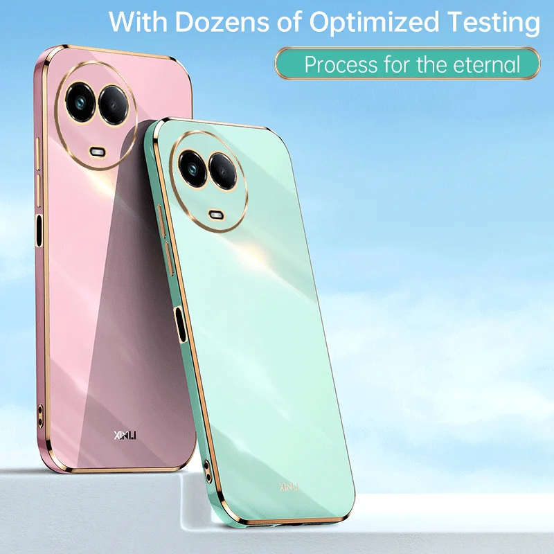 Luxury 6D Plating Case For Oppo Realme 11 5G Soft Silicone Armor Shockproof Cute Ultra-thin Girl Men Phone Cover OppoRealme115G