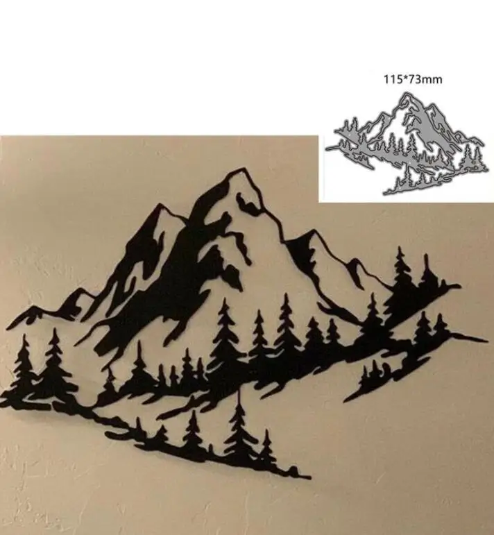 Trees Mountain Metal stencil mold Cutting Dies scrapbooking Decorative die cuts Album Paper Card Craft Embossing