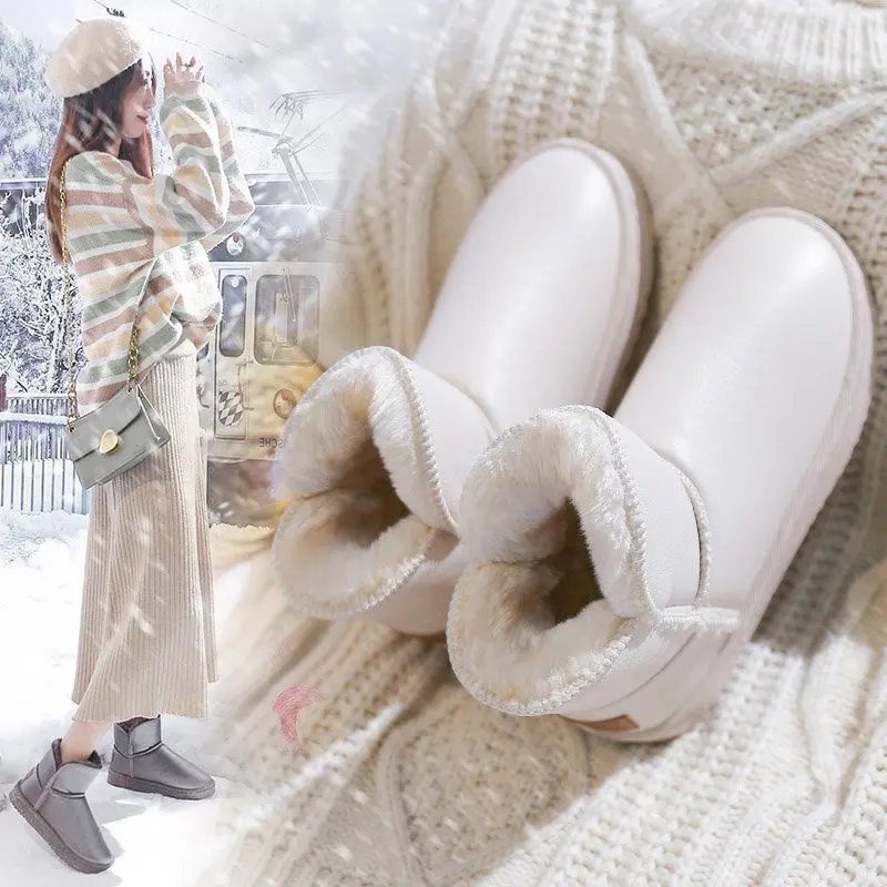 

Women's New Winter Plush Velvet Waterproof Mid-tube Boots Thickened Warm Snow Boots Women's Cotton Shoes Tide Boots Women E727