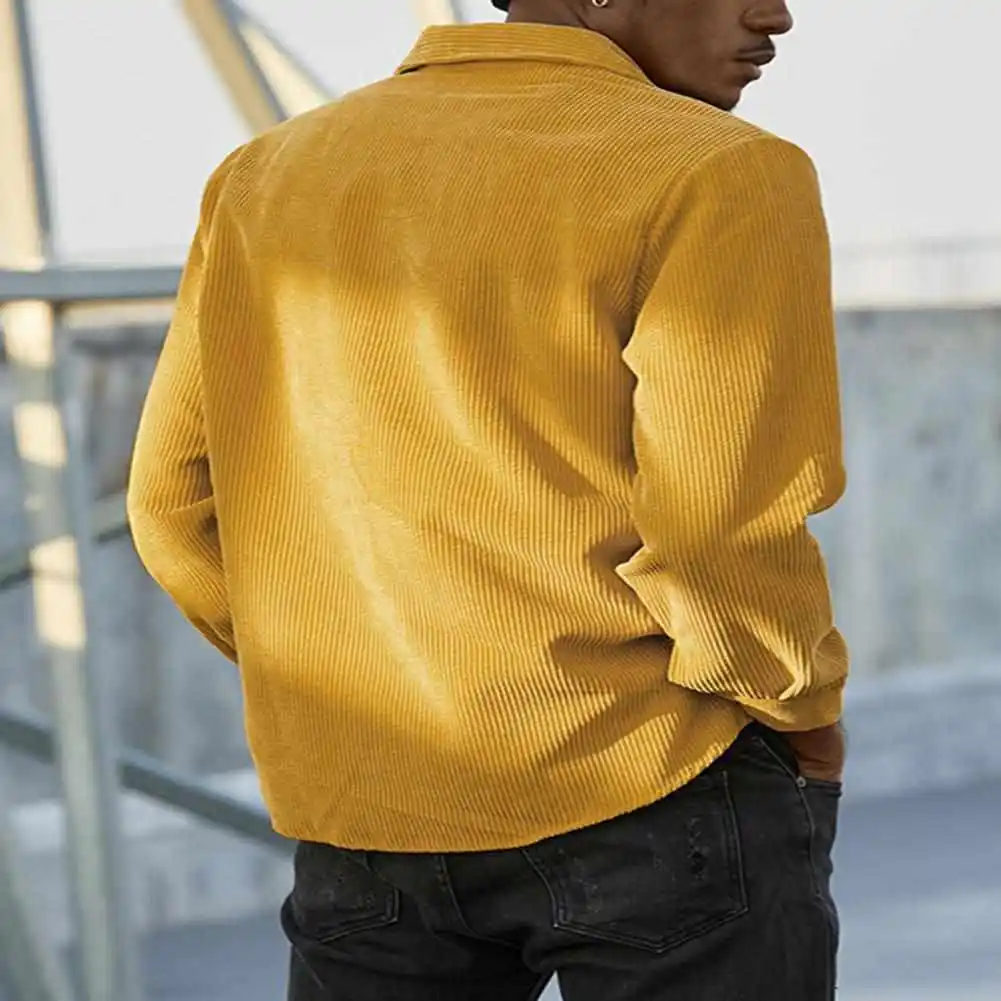 

Мужские полосатые лацканы Long Sve irt Pure Color Casual Faion Дышащий хлопок Защита от солнца Treaent oulder Sve