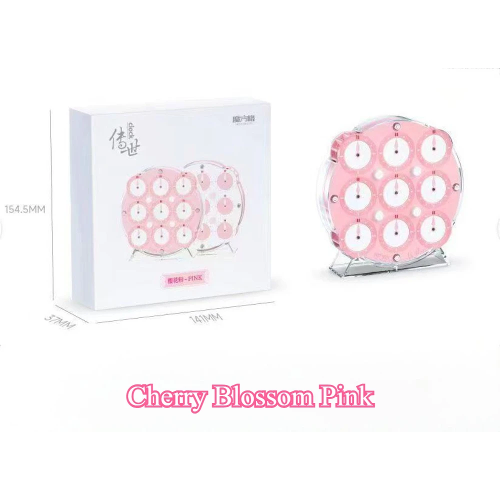 

2025 QiYi Clock Cherry Blossom Pink Magic Clock Speed Puzzle Educational Toy Gift for Brain Training