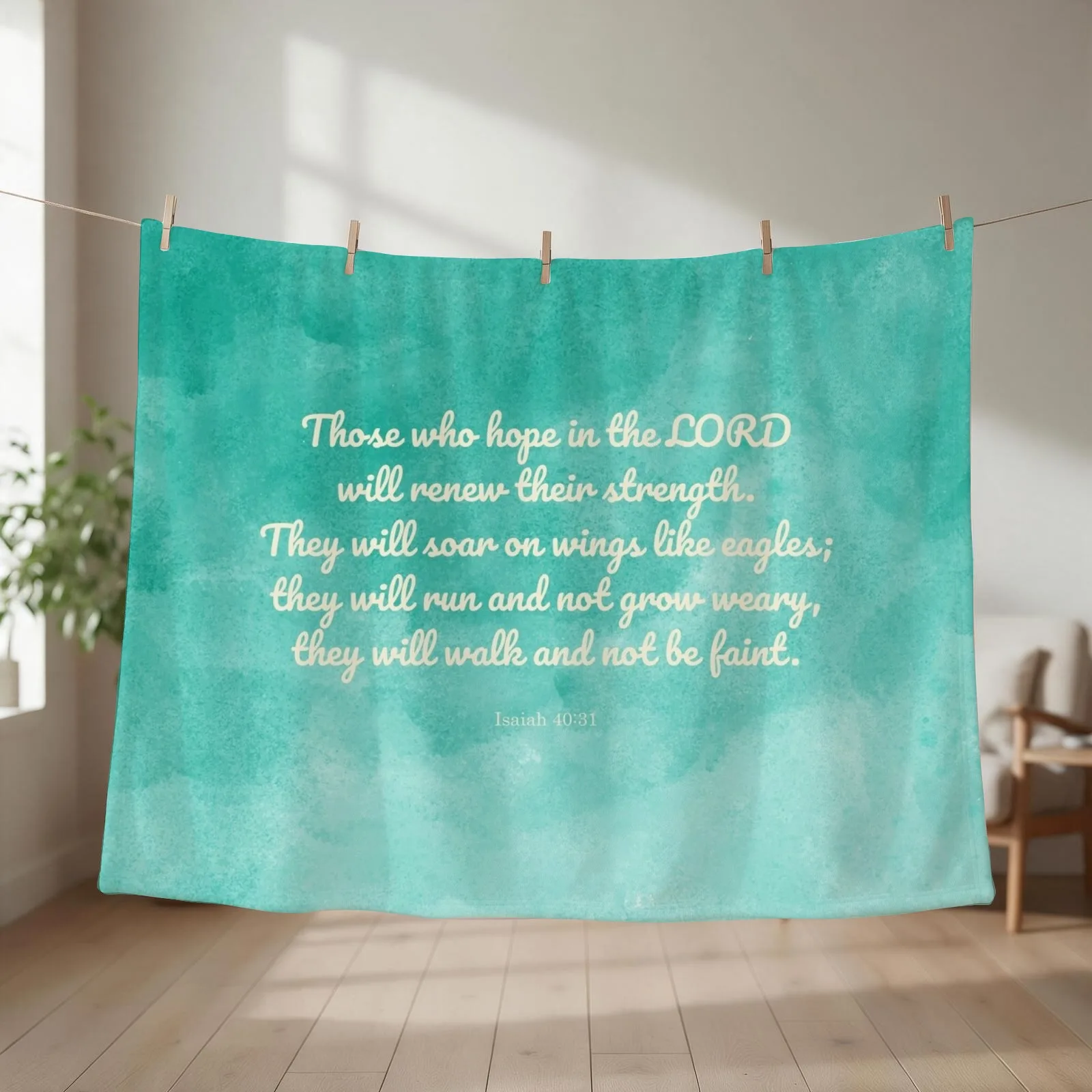 Hope in the Lord Scripture, Isaiah 40:31 Throw Blanket Luxury Thicken Furrys Decorative Throw Moving Blankets
