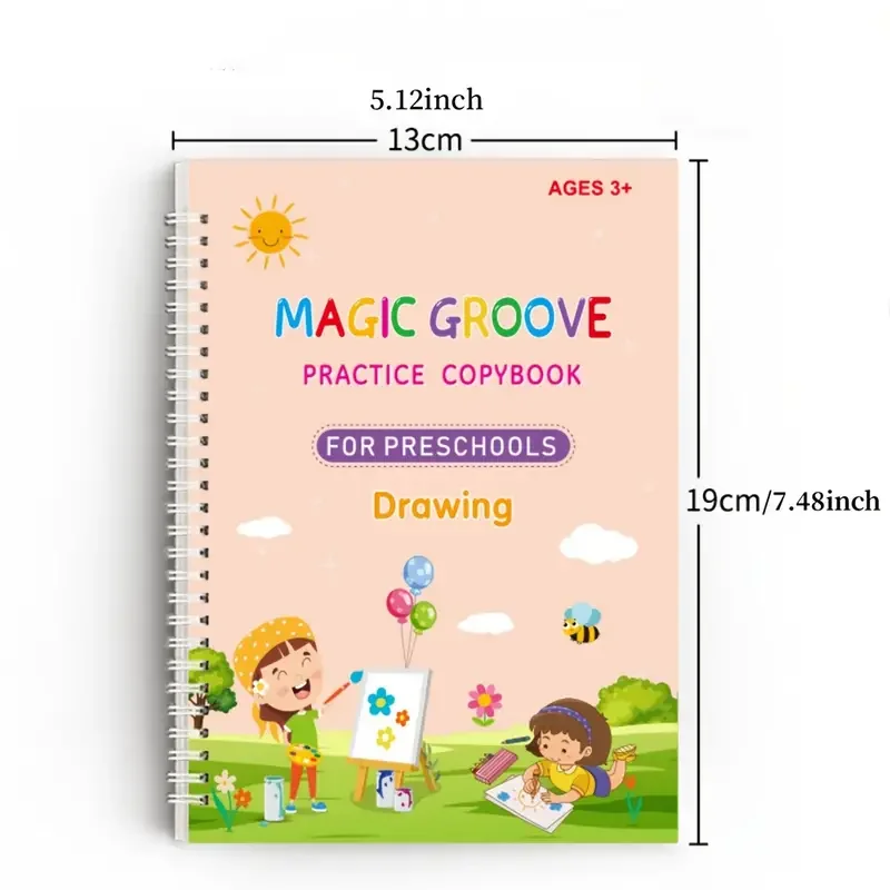 Magic Reusable Tracing Writing Hard-Pen Calligraphy Children's Practice Book Grooved Student Copybook for Practice