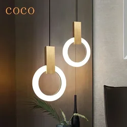 Nordic simple LED chandelier living room bedroom bedside dining room chandelier modern creative coffee bar chandelier decoration