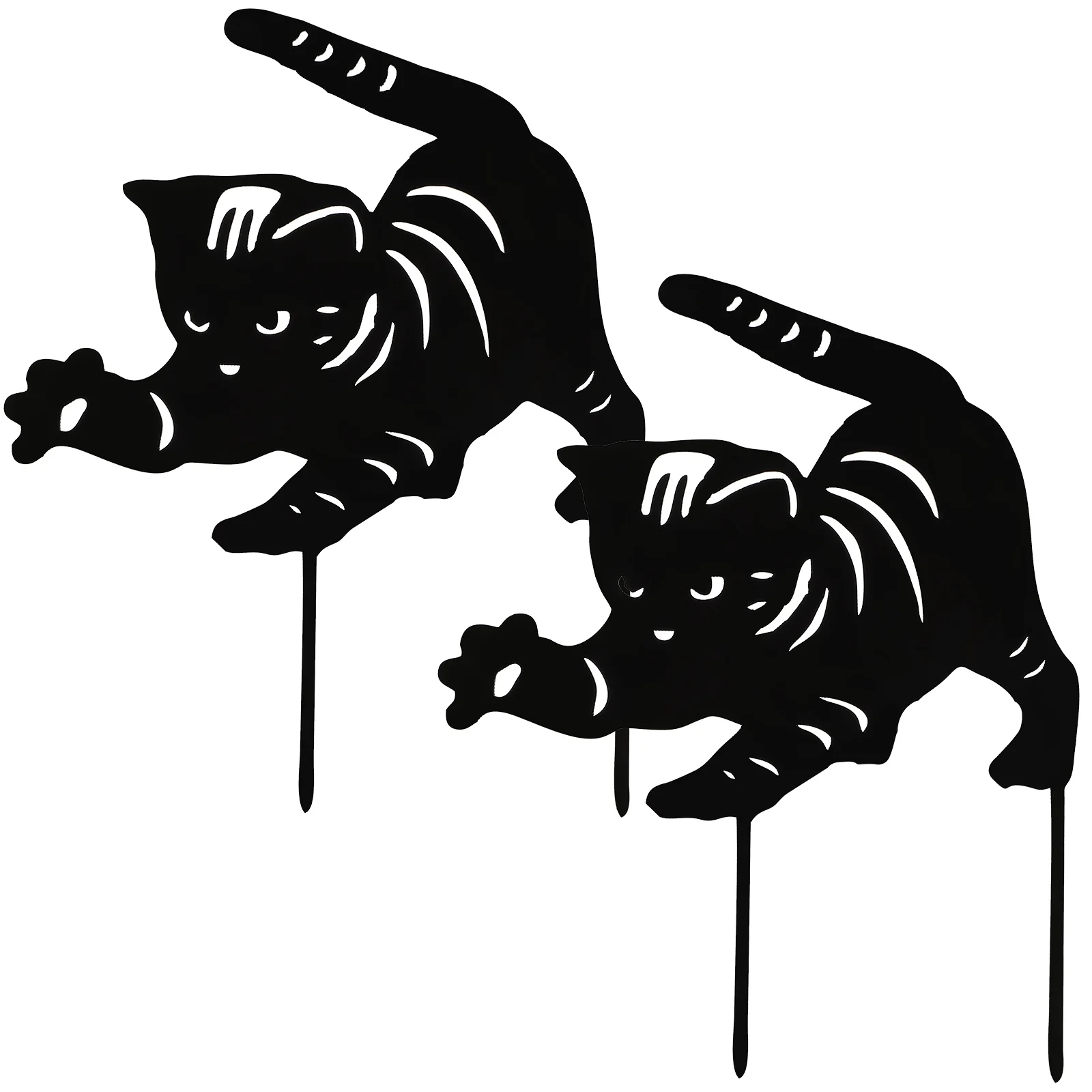 

2 Pcs Cat Garden Decoration Ornaments Animal Lawn Yard Stake Acrylic for The Easter