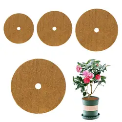 10Pcs Coconut Fibers Mulch Ring Tree Protector Mat, Organic Weeds Barrier Mat, Anti Grass, Flower Pot Cover for Potted Plants