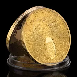United States 50 Years Anniversary of Moon Landing Collectible golden Plated Souvenir Coin Creative Gift Commemorative Coin
