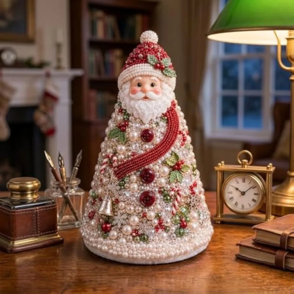 DIY Beaded Christmas Tree Craft Kit for Adults, Christmas Tree Making Kit with Beads, Handmade Holiday Craft Project, Tabletop Christmas Decoration, Christmas Gift for Craft Lovers