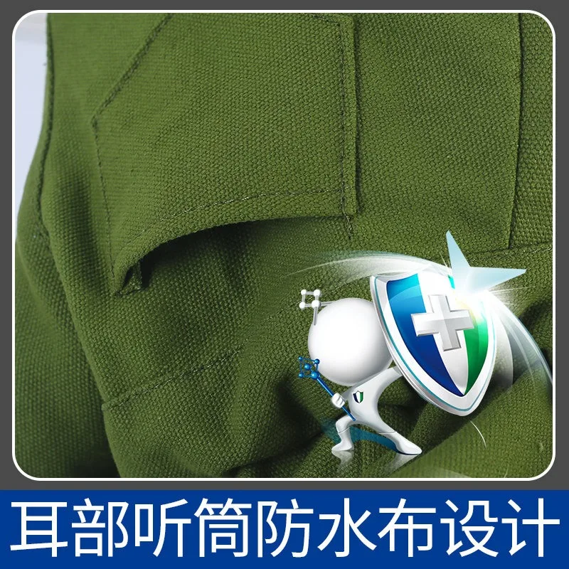Sandblasting Hat Dust-proof Sand Hood Sand-proof Green Canvas Polishing Spray Paint Shawl Harvester Special Mask Splash